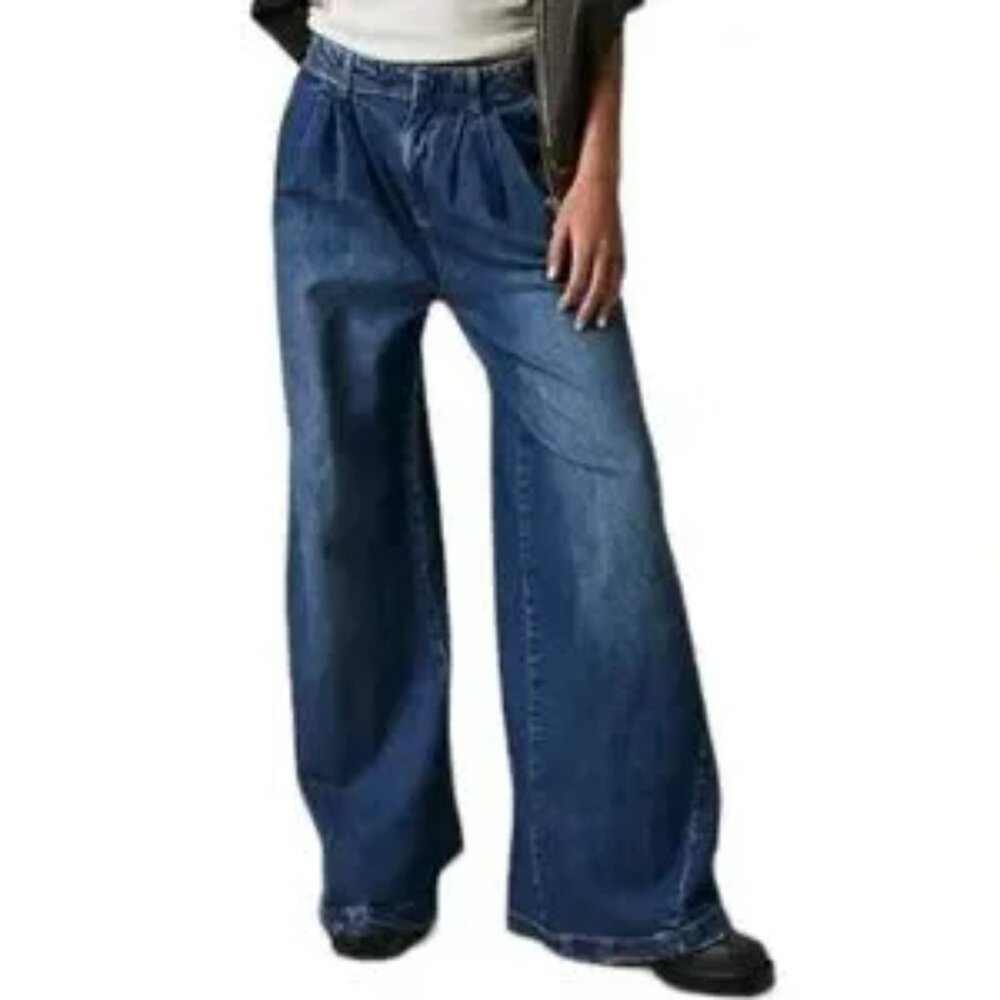 We The Free Free People Equinox Wide Leg Denim Trouser Jeans NWT Size 29 - Picture 4 of 10